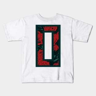 Modern Rose Floral Initial Name Alphabet - Letter O Kids T-Shirt